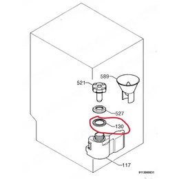 Уплотнитель гайки солевого бака пмм Zanussi ZDT 5052 Б/У (1521128007 на схеме 130)