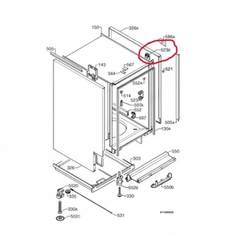 Держатель пмм Zanussi ZDT 5052 Б/У (1521220036 на схеме 523B)