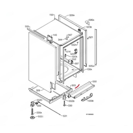 Поддон пмм Zanussi ZDT 5052 Б/У (1522533015 на схеме 303)