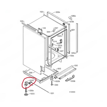 Верхняя часть опоры пмм Zanussi ZDT 5052 Б/У (1523241014 на схеме 552D)