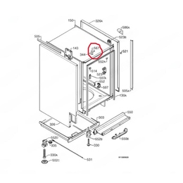 Накладка петли замка двери пмм Zanussi ZDT 5052 Б/У (50203931006 на схеме 567)