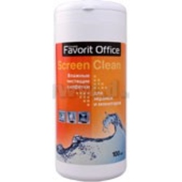 Влажные салфетки Favorit Office "Screen Clean" (для экранов, туба 100шт)