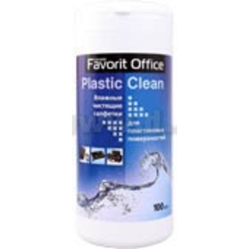Влажные салфетки Favorit Office "Plastic Clean" (для пластика,туба100 шт)