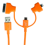 Кабель PQI i-Cable Multi-Plug Orange (USB-microUSB/Lightning/30pin, 90см.)