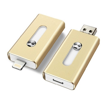 Накопитель USB2.0 Present i-Flash Dual F1 16GB Gold
