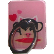 Крепление-кольцо Present U-032 Pink (обезьянка с сердечками, металл, пластик)
