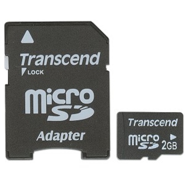  MicroSD 02Гб Transcend (адаптер)