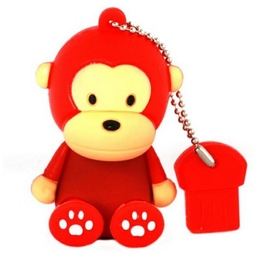 Оригинальная подарочная флешка Present ANIMAL64 128GB Red (обезьянка)