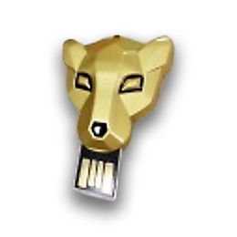 Оригинальная подарочная флешка Present ANIMAL87 128GB Gold (голова тигра)