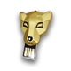 Оригинальная подарочная флешка Present ANIMAL87 128GB Gold (голова тигра)