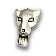 Оригинальная подарочная флешка Present ANIMAL87 128GB Silver (голова тигра)
