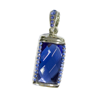 Оригинальная подарочная флешка Present ART31 64GB Blue (большой прямоугольный камень-кристалл)
