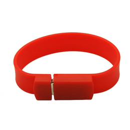 Оригинальная подарочная флешка Present BRT02 16GB Red (флешка-браслет резиновый цветной, узкий, одноцветный)