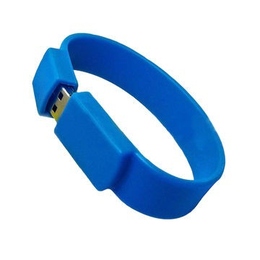 Оригинальная подарочная флешка Present BRT02 01GB Blue (флешка-браслет резиновый цветной, узкий, одноцветный)