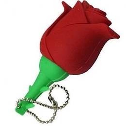 Оригинальная подарочная флешка Present FLW17 128GB Red (красная роза на стебле)