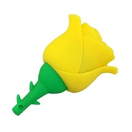 Оригинальная подарочная флешка Present FLW17 128GB Yellow (желтая роза на стебле)