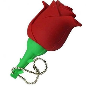 Оригинальная подарочная флешка Present FLW17 16GB Red (красная роза на стебле)