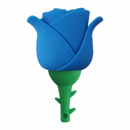 Оригинальная подарочная флешка Present FLW17 64GB Blue (синяя роза на стебле)
