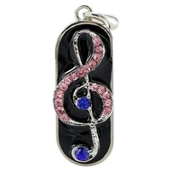 Оригинальная подарочная флешка Present GTR05 128GB Pink Blue (скрипичный ключ в сине-розовых камнях)