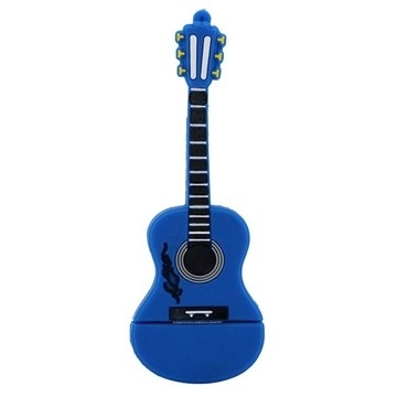 Оригинальная подарочная флешка Present GTR10 128GB Blue (флешка-гитара синяя)