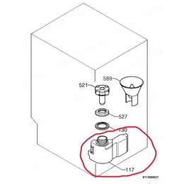 Бак для соли пмм Zanussi ZDT 5052 Б/У (на схеме 117 рисунка 7)