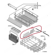 Держатель для посуды (гребёнка) нижней корзины пмм Zanussi ZDT 5052 Б/У (на схеме 581B рисунка 4)