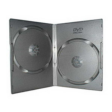 Бокс для дисков DVD Black (двойной, глянец, 100шт в уп, 14мм)
