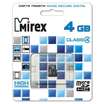  MicroSDHC 04Гб Mirex Класс 4 (без адаптера)