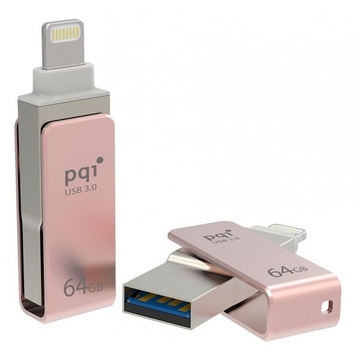 Флешка USB 3.0 PQI iConnect Mini 64 гб Rose Gold