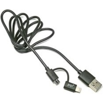 Кабель PQI i-Cable USB2.0-Lightning-microUSB Du-Plug Black (0,9м)