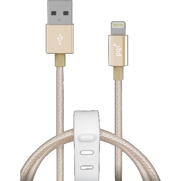 Кабель PQI i-Cable USB2.0-Lightning Mesh Melallic Gold (1м)