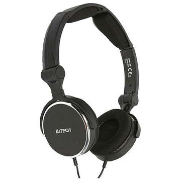 Наушники с микрофоном (гарнитура) A4 L-600-1 Black (стерео 3.5мм jack, регулятор громкости, 84600)