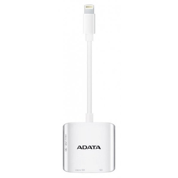 Картридер A-Data MicroSD/SD AI910 Lightning White (для iPhone/iPad)