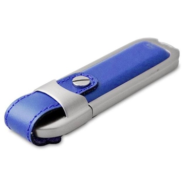USB флешка под нанесение логотипа Apexto U503B 4Гб Blue (металл+кожа, без блистера)