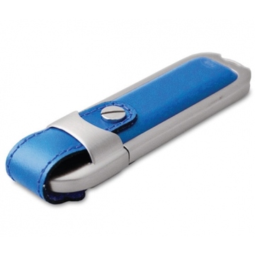 Флешка под логотип Apexto U503B 8 GB Blue (металл+кожа, без блистера)