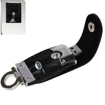 Флешка под нанесение Apexto U503C 2 ГбBlack (кожа, в металл. футляре)