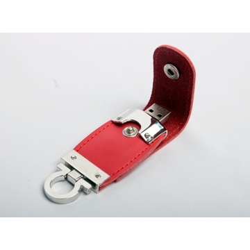 USB флешка под нанесение логотипа Apexto U503C 4Гб Red (кожа, без блистера)