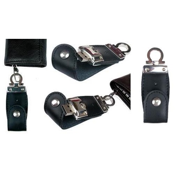 Флешка под логотип Apexto U503C 8 GB Black (кожа, гладкая, без блистера)