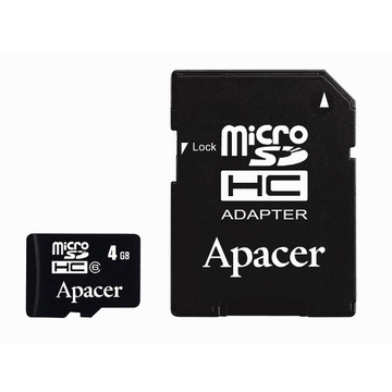  MicroSDHC 08Гб Apacer Класс 4 (адаптер)