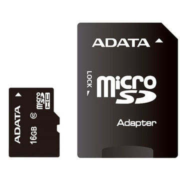  MicroSDHC 16Гб A-Data Класс 10 (адаптер)