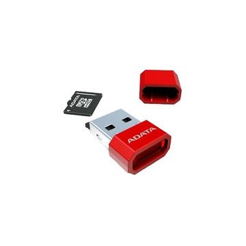  MicroSDHC 16Гб A-Data Класс 4 Red (microReader V3 RDRD)