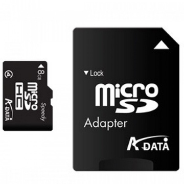 MicroSDHC 16Гб A-Data Класс 6 (адаптер)