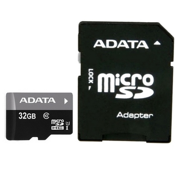  MicroSDHC 32Гб A-Data Класс 10 UHS-I Premier (с адаптером)