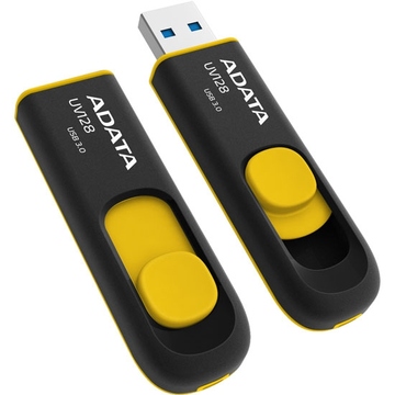 Флешка USB 3.0 A-Data UV128 64 гб Black Yellow