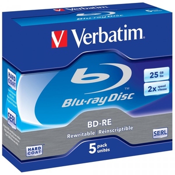 Blu-Ray BD-R Verbatim Jewel Case 5шт (25GB, 2x, 43613)