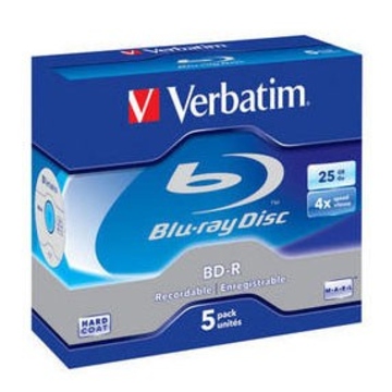 Blu-Ray BD-R Verbatim Jewel Case 5шт (25GB, 4x, 43688)