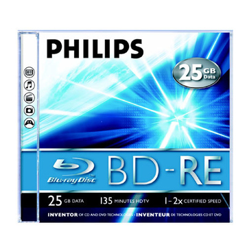 Blu-Ray BD-RE ("болванка") Philips Jewel Case 5шт (25GB, 2x)