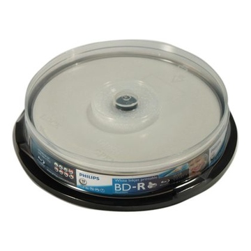 Blu-Ray BD-R Philips Cake Box 10шт (25GB, 4x, Printable)