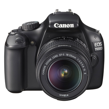 Цифровая зеркальная фотокамера Canon EOS 1100D Kit 18-55mm DC-III (12.2Mp, 29-88mm, 3x, F3.5-5.6, JPG/RAW, SD/SDHC, 2.7", USB2.0, HDMI, AV, LP-E1)