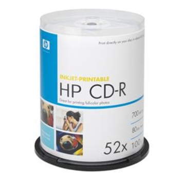 CD-R HP Spindle 100шт (700MB, 52x, Printable)